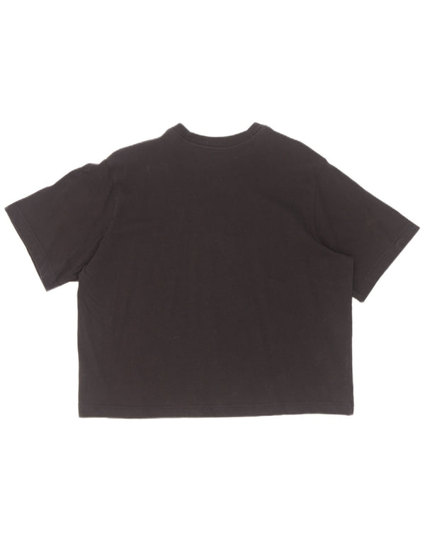 Camiseta Nike Feminina Crop Loose Fit Graphic Top UK 14 Médio Algodão Preto