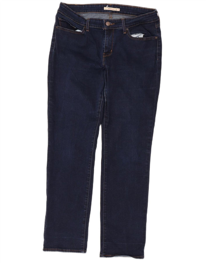 Calça jeans feminina LEVI'S 714 Straight W32 L28 azul marinho algodão