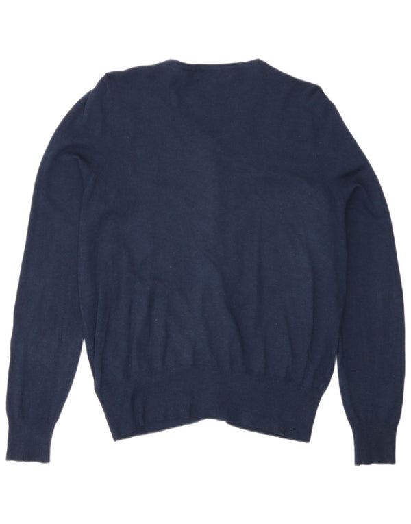 Marks & Spencer Womens Cardigan Sweater UK 14 Large  Navy Blue Viscose