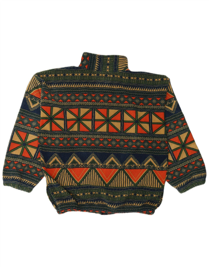 Jaqueta de lã masculina VINTAGE UK 42 XL poliéster geométrico multicolorido