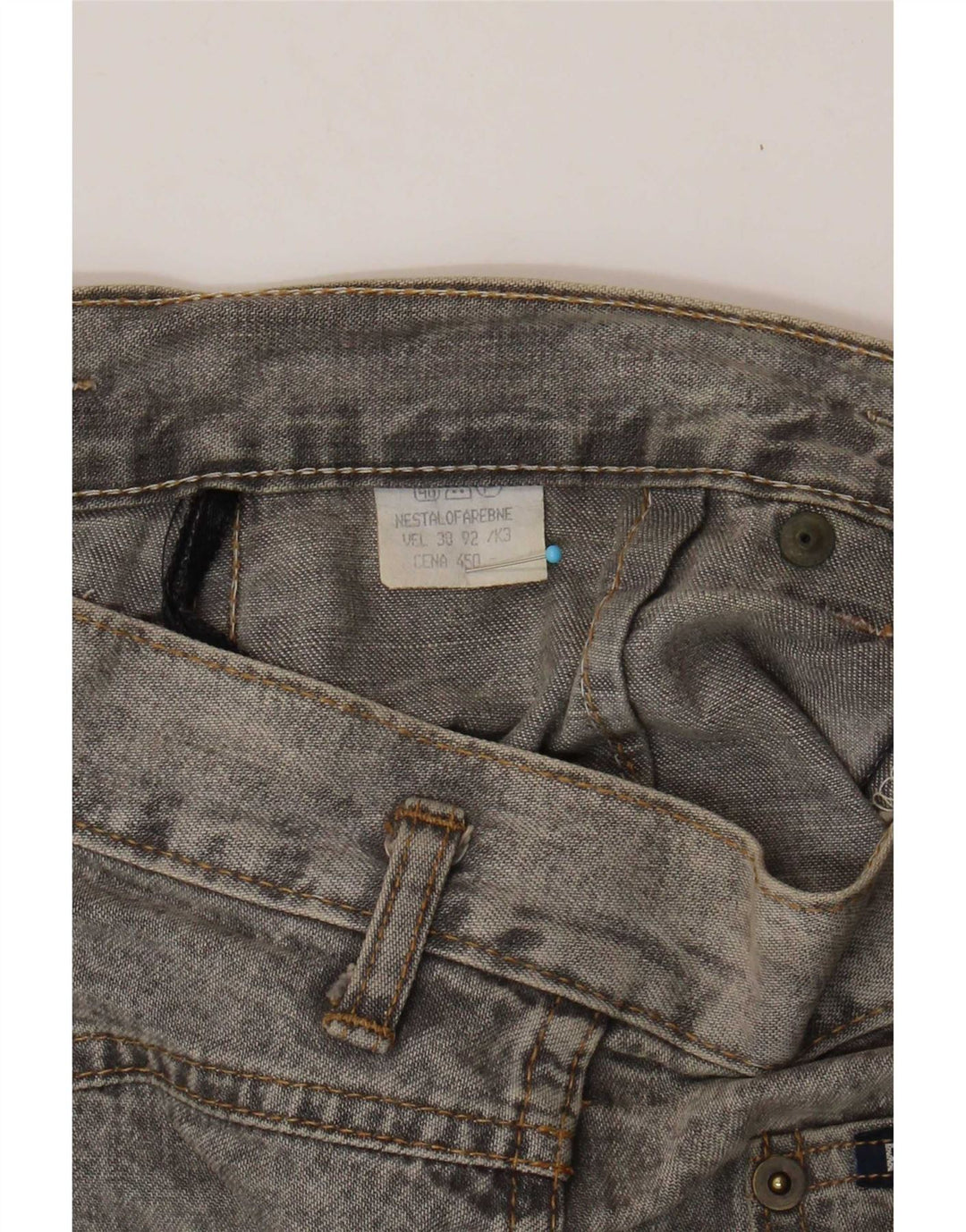 Saia jeans feminina vintage W28 cinza médio