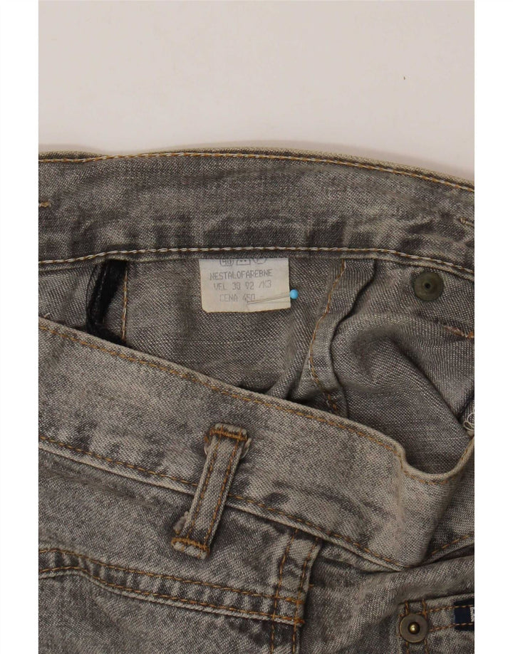 Saia jeans feminina vintage W28 cinza médio