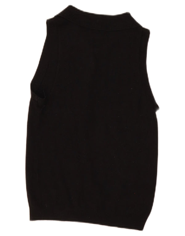 Regata feminina Zara com gola polo e colete UK 8 pequena preta