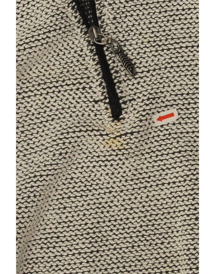 Moletom masculino Weird Fish com zíper e gola em algodão cinza médio