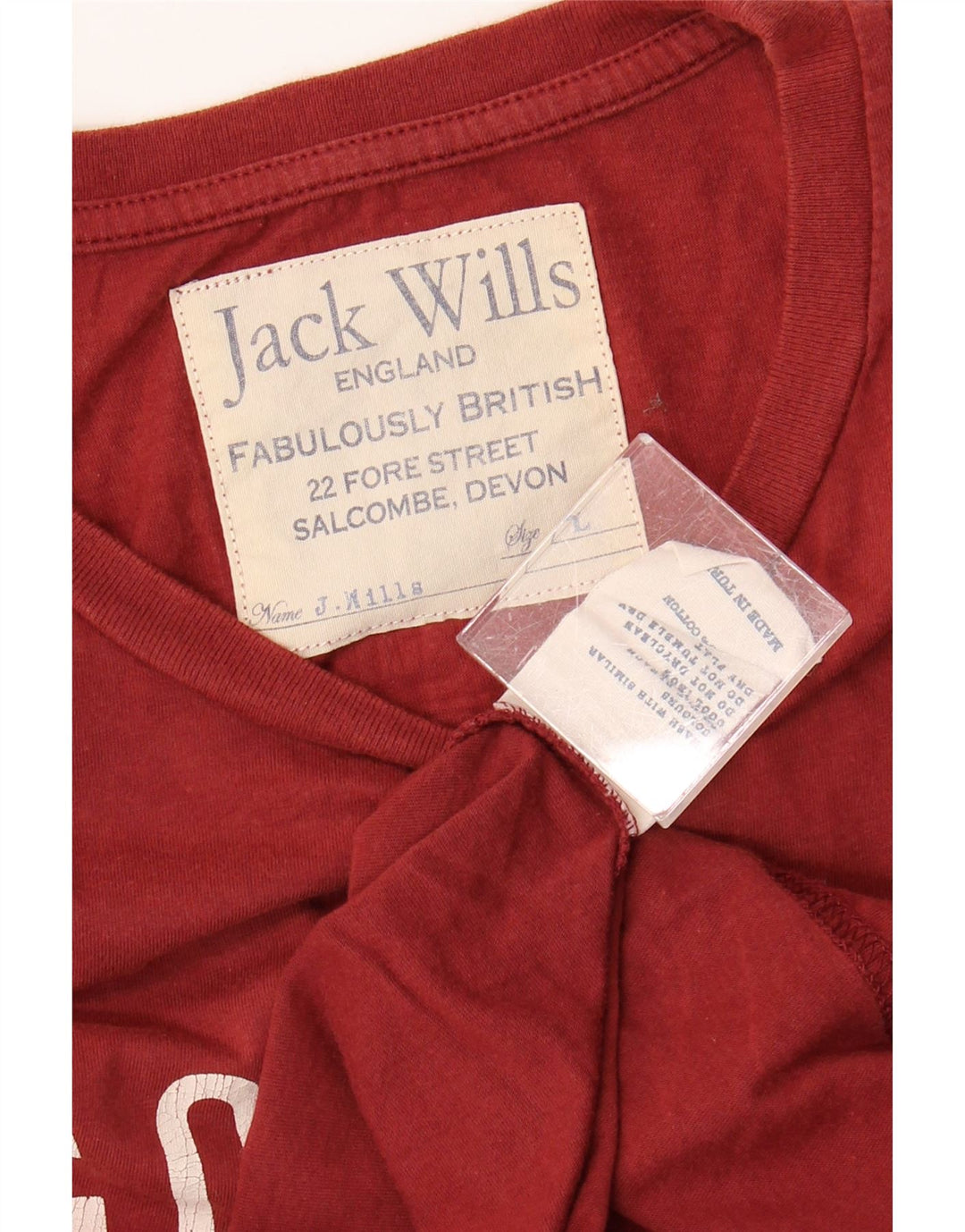 JACK WILLS Camiseta masculina gráfica grande algodão marrom