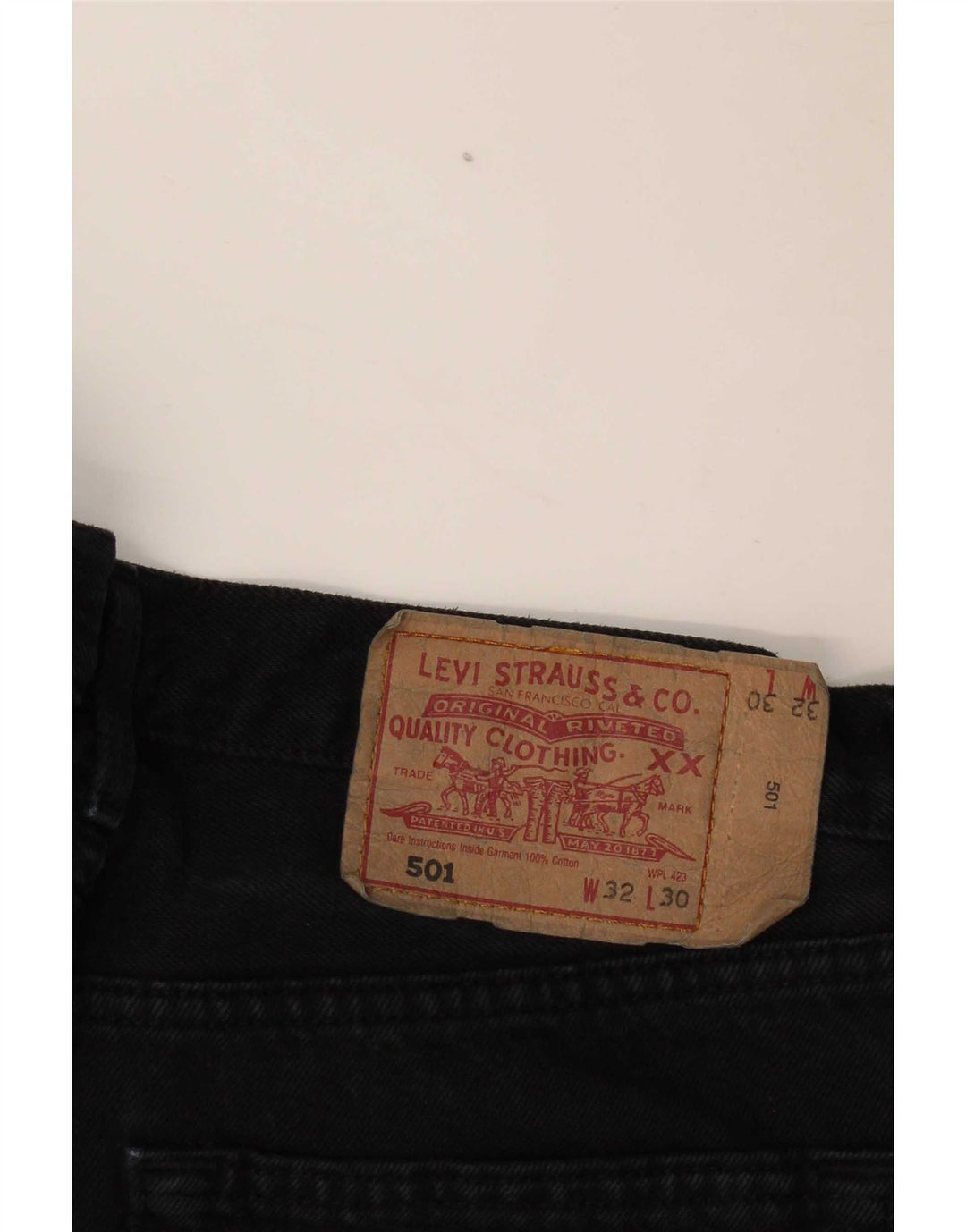 Calça jeans feminina Levi's 501 Straight W32 L30 algodão preto