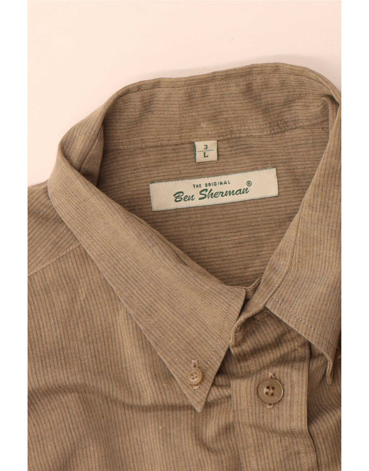 Camisa masculina Ben Sherman listrada cinza grande