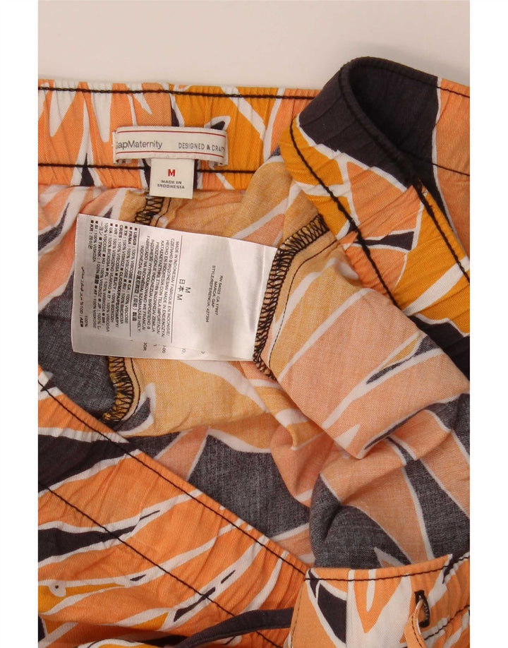 Shorts feminino casual maternidade Gap médio W32 laranja floral viscose