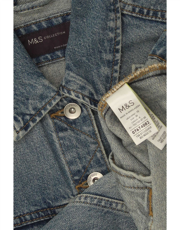 Jaqueta jeans feminina Marks & Spencer Reino Unido 10 algodão azul pequeno