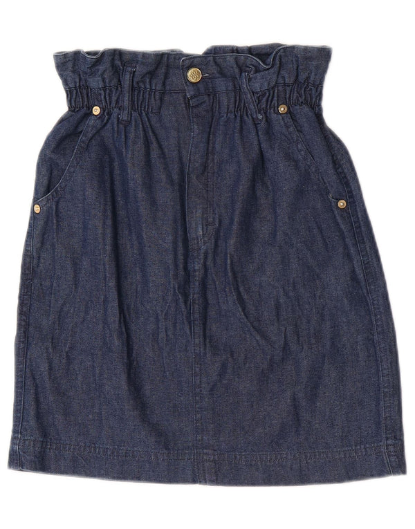 Saia jeans feminina Laura Biagiotti 9-10 anos 2XL W23 algodão azul marinho