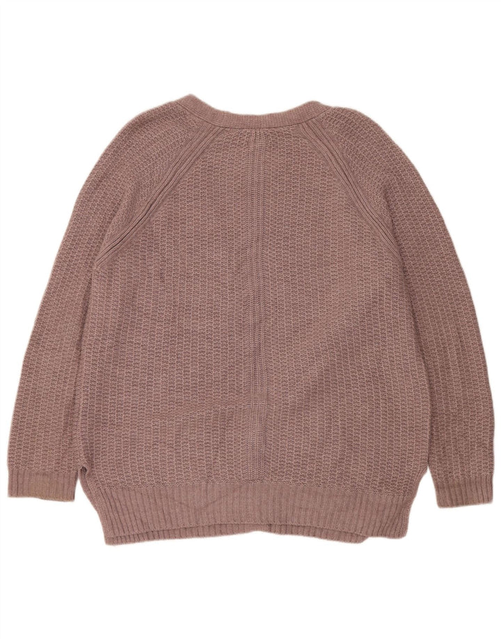 Suéter de cardigã aberto grande feminino Fat Face Reino Unido 16 grande viscose marrom