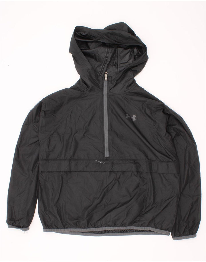 Under Armour Boys Hooded Anorak Rain Jacket 7-8 anos pequeno poliéster preto