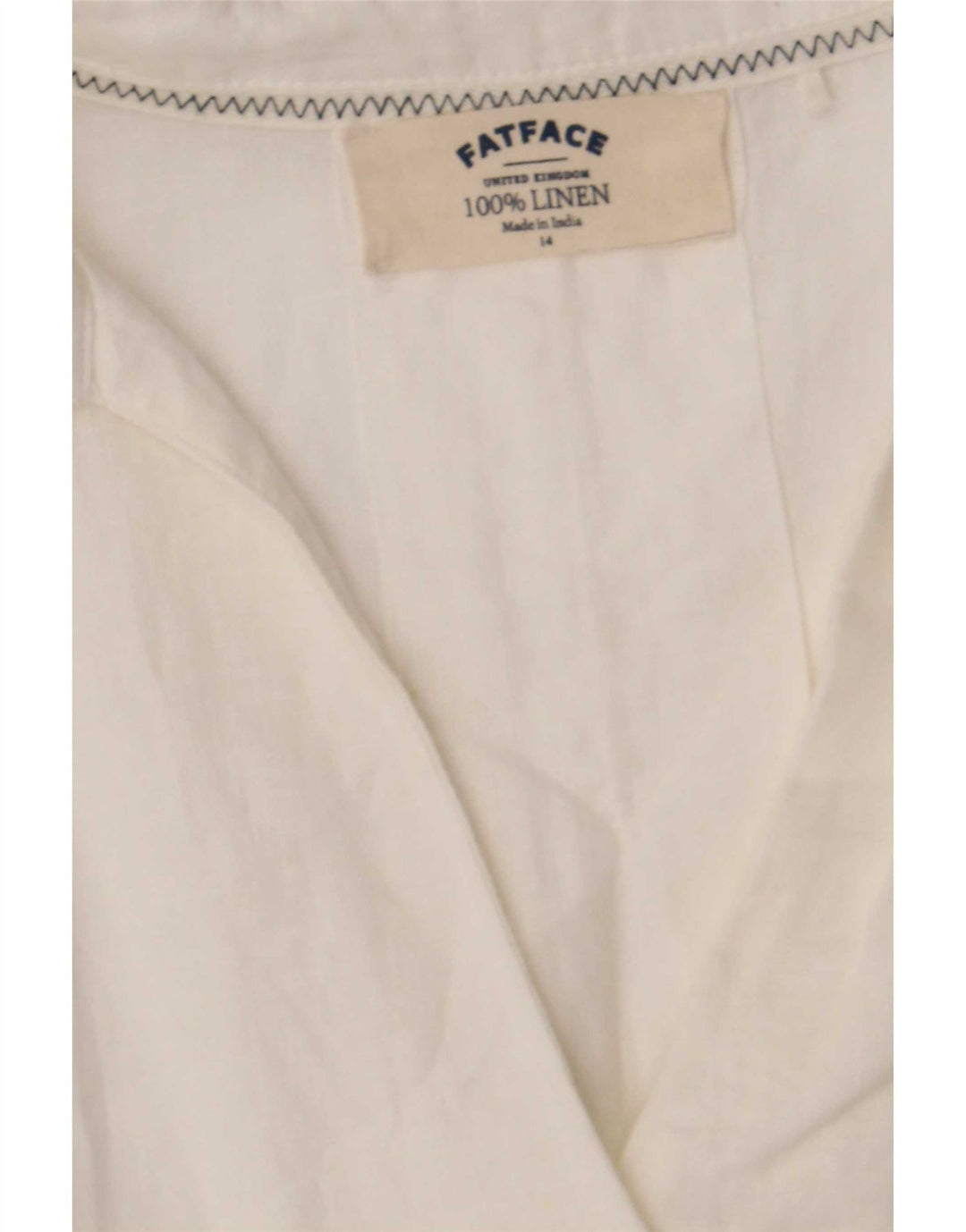 Pulôver feminino Fat Face com ajuste solto Reino Unido 14 linho branco grande