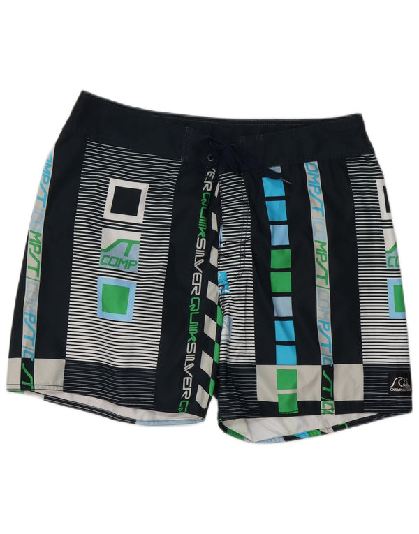 Quiksilver Mens Graphic Natação Shorts Grande Multicolorido Geométrico
