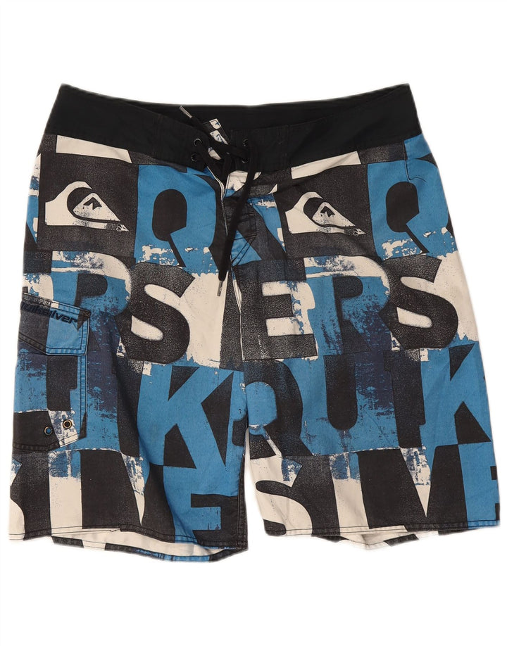 Quiksilver Shorts de natação masculino gráfico grande poliéster preto