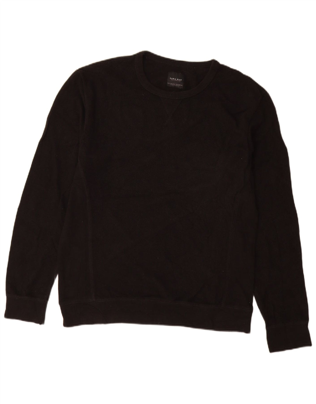Zara Suéter masculino com gola redonda 2XL preto