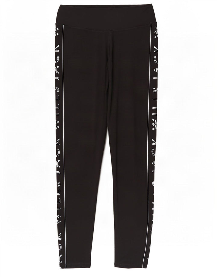 Leggings gráficas femininas Jack Wills Reino Unido 12 poliéster preto médio