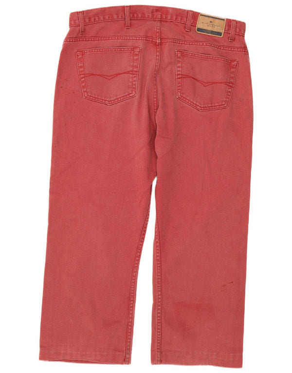 Calça jeans masculina Marks & Spencer Blue Harbor cortada W38 L24 algodão vermelho
