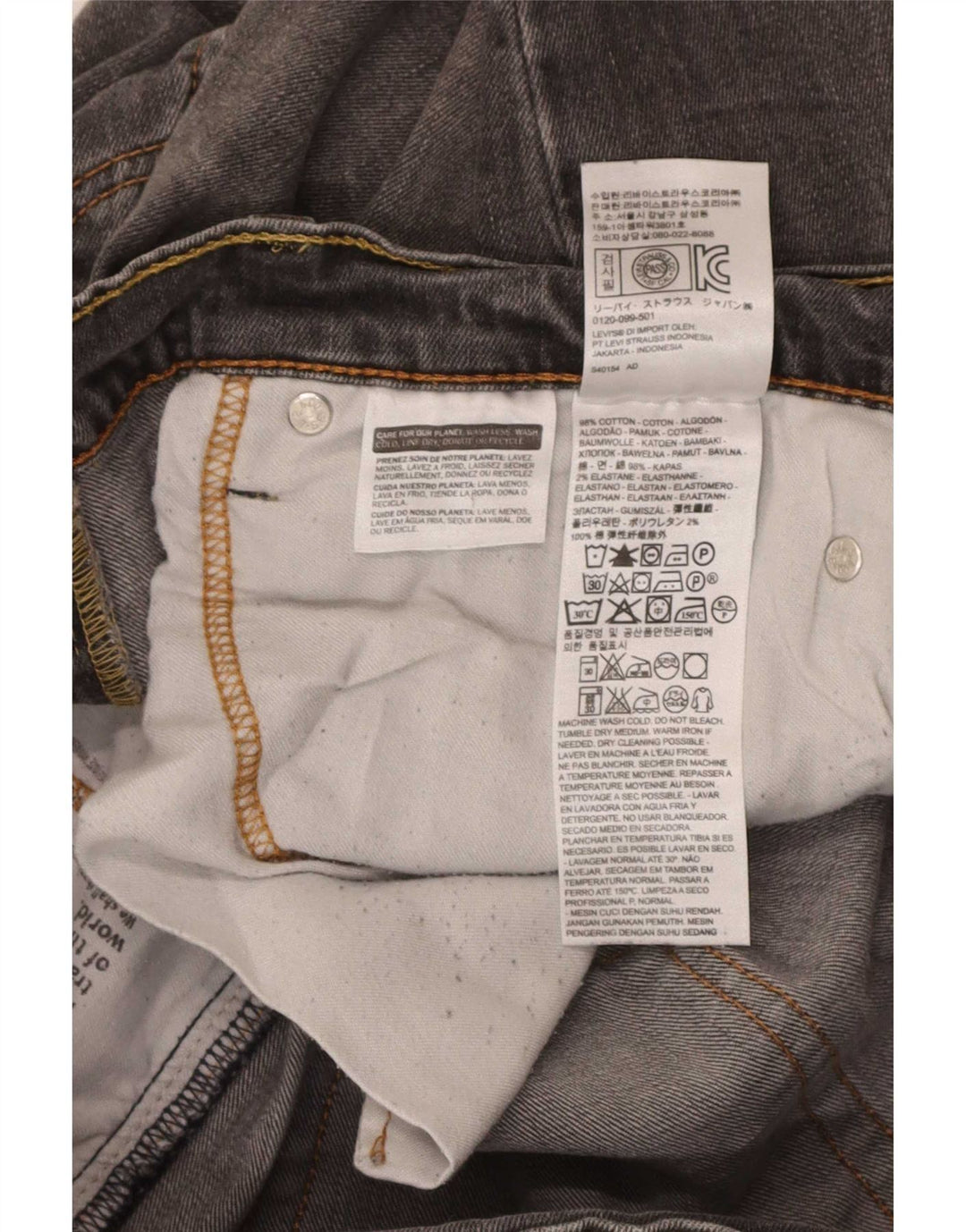 Levi's Masculino 541 Slim Jeans W36 L32 Cinza Algodão