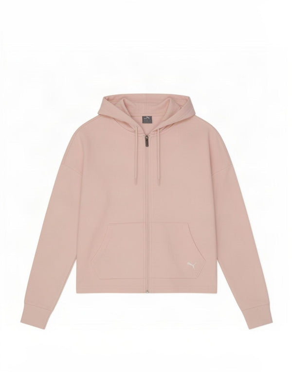 Suéter Puma feminino com capuz e zíper UK 16 grande rosa