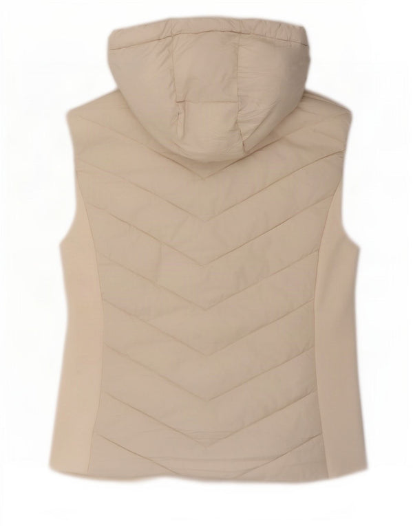 Colete acolchoado com capuz feminino Zara UK 18 XL branco