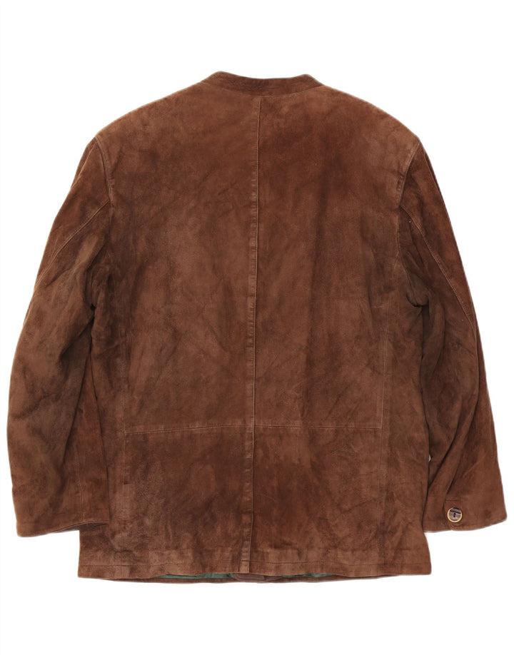 Jaqueta masculina de camurça Schneiders UK 44 2XL couro marrom clássico
