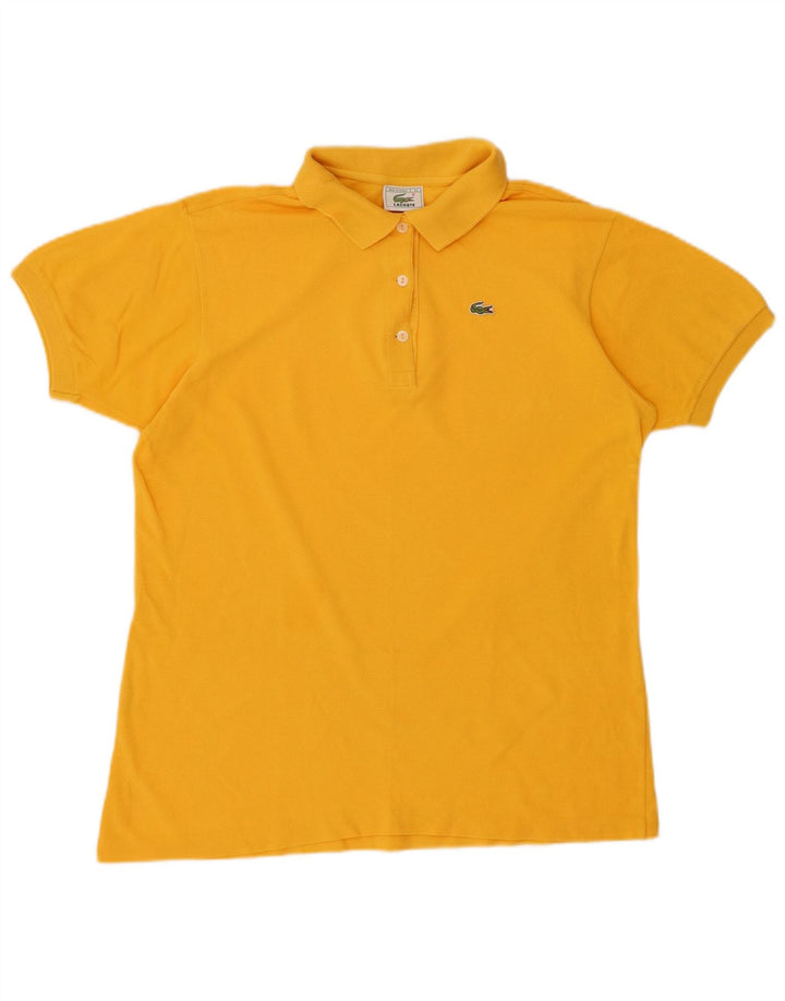 Camisa polo feminina LACOSTE tamanho 44 grande algodão amarelo