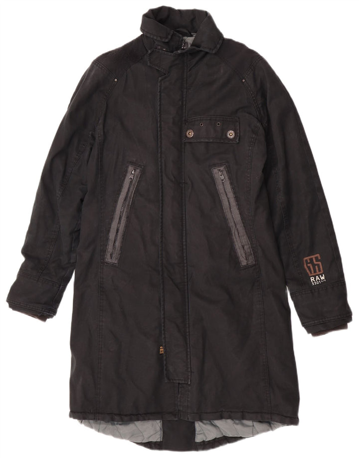 Casaco corta-vento feminino G-Star UK 40 grande algodão preto