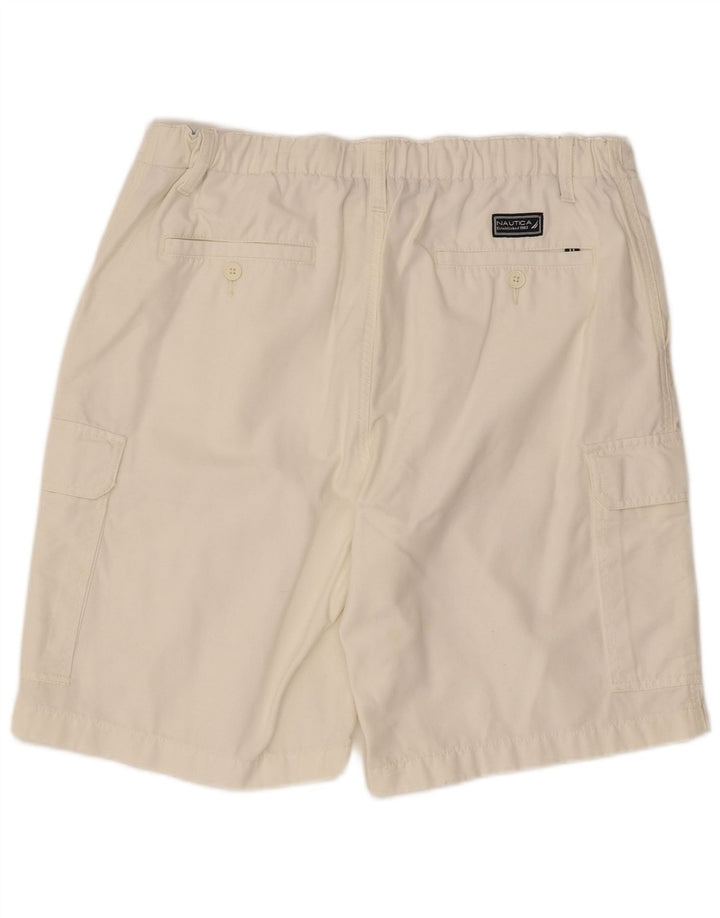 Nautica Mens Cargo Shorts W34 Grande Algodão Branco