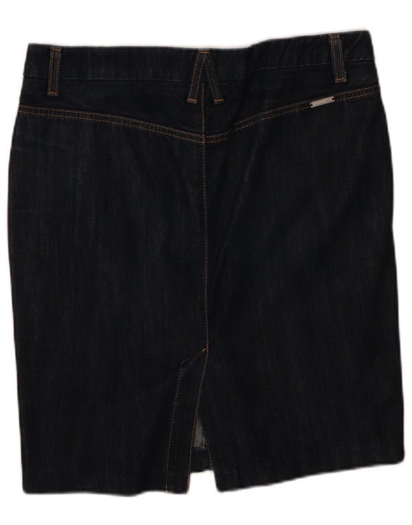 Saia jeans feminina Sisley IT 42 médio W32 algodão azul marinho