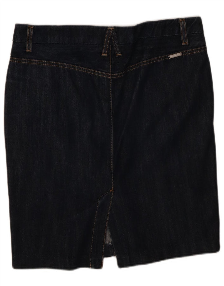 Saia jeans feminina Sisley IT 42 médio W32 algodão azul marinho