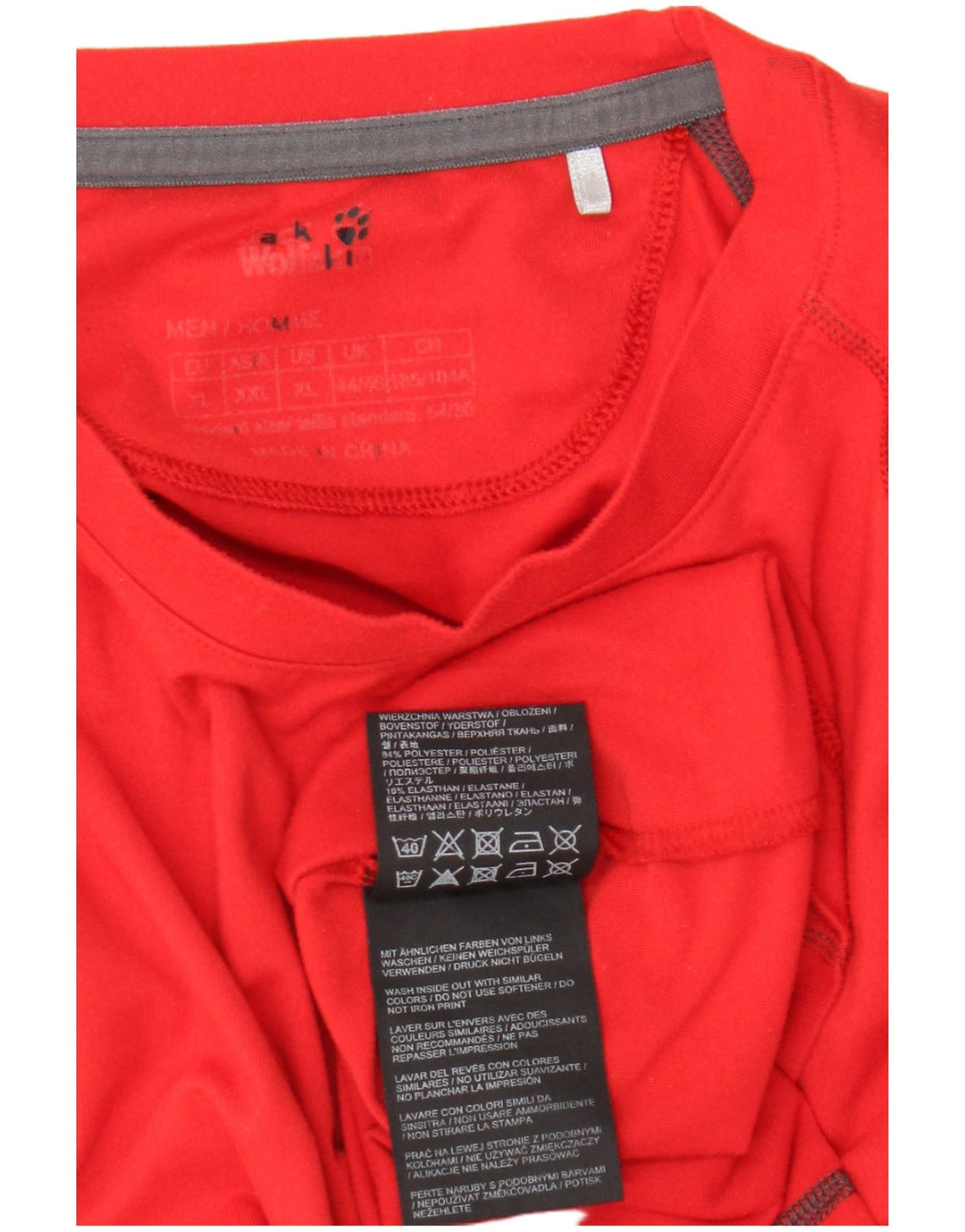 Jack Wolfskin Top masculino de manga comprida UK 44/46 XL poliéster vermelho