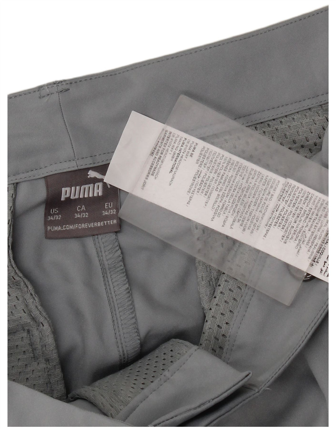Calça Puma Mens Slim Chino W34 L32 Cinza Poliéster