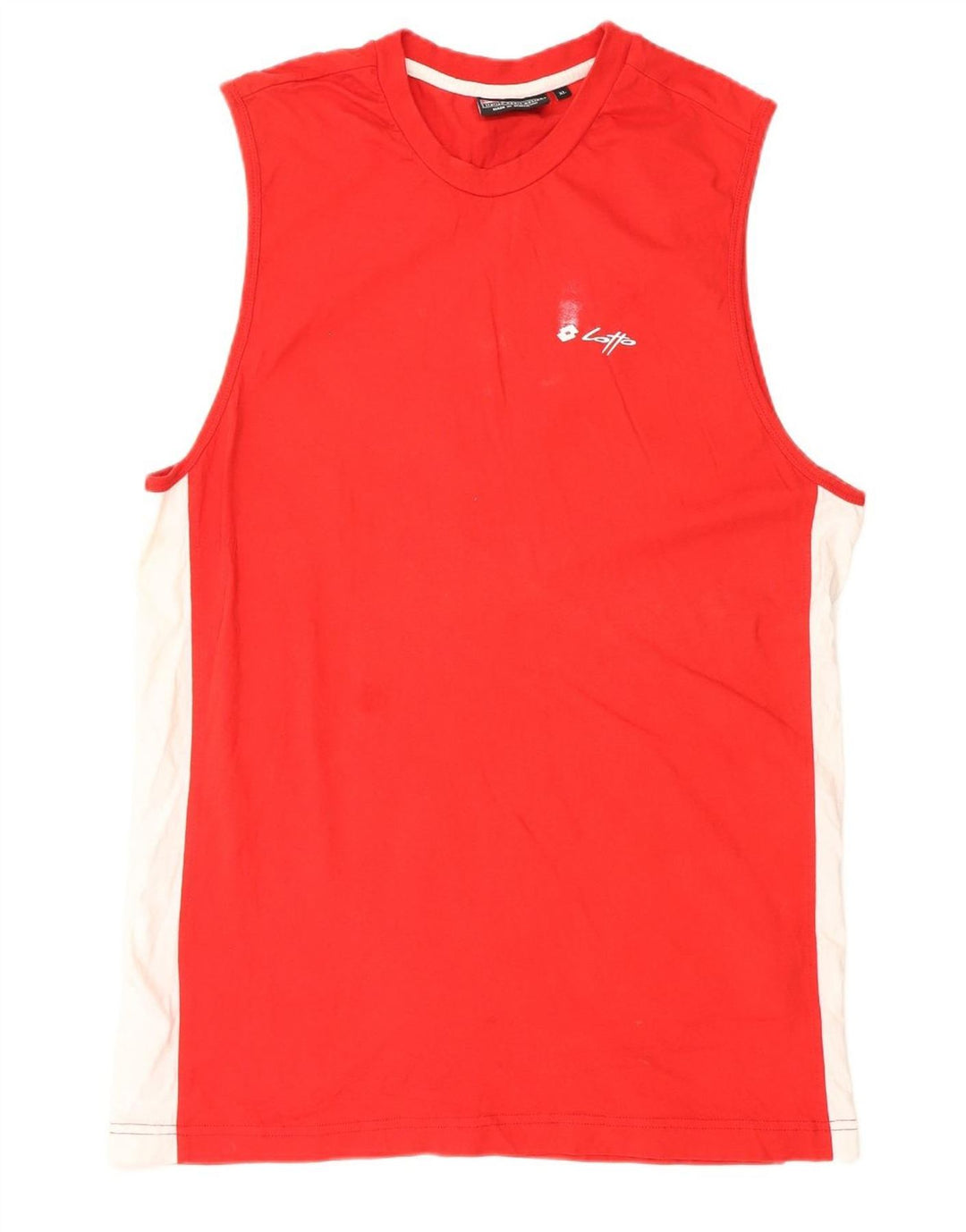LOTTO Mens Colete Top XL Vermelho Algodão Colorblock