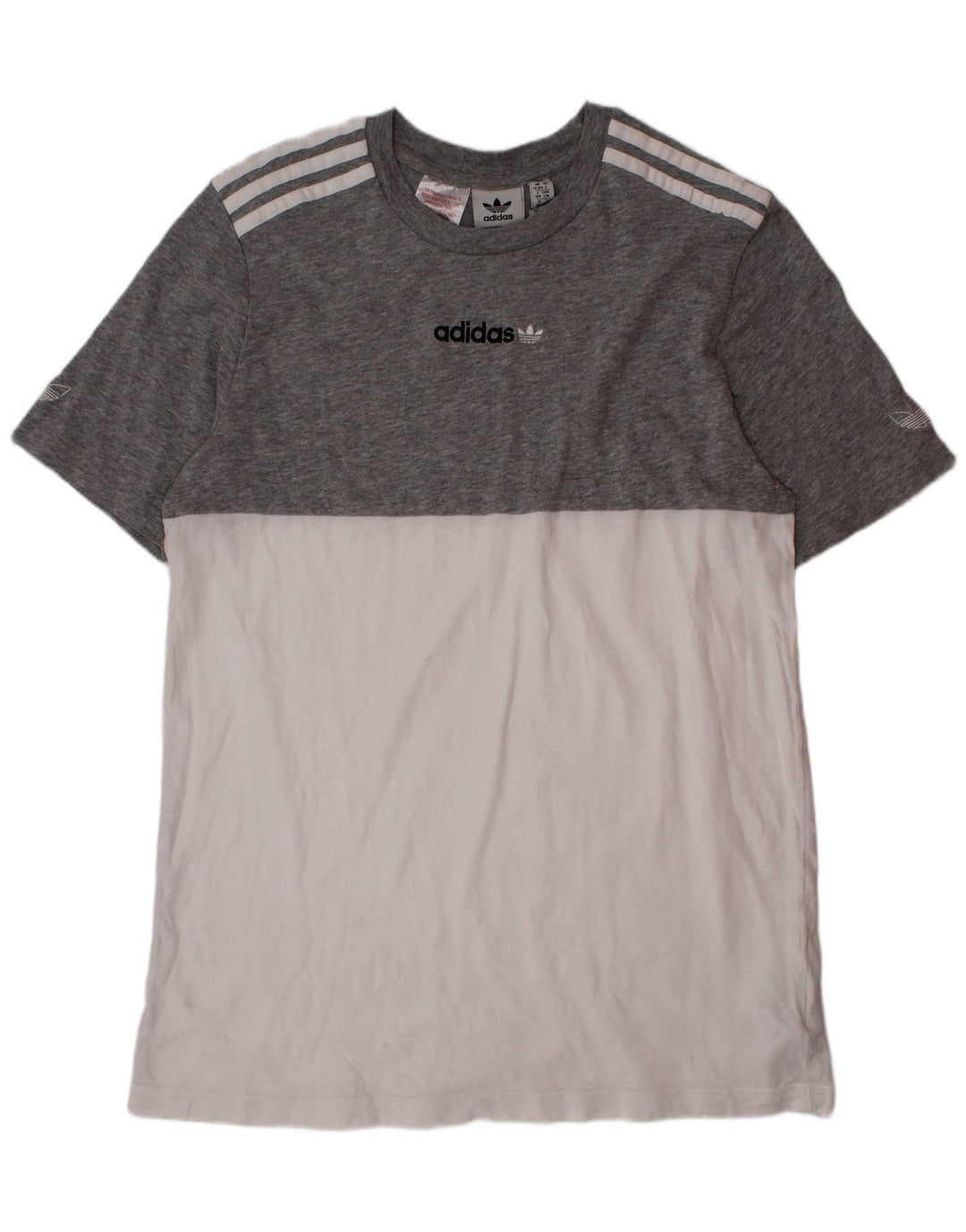 Camiseta Adidas Menino 13-14 Anos Cinza Colorblock Algodão