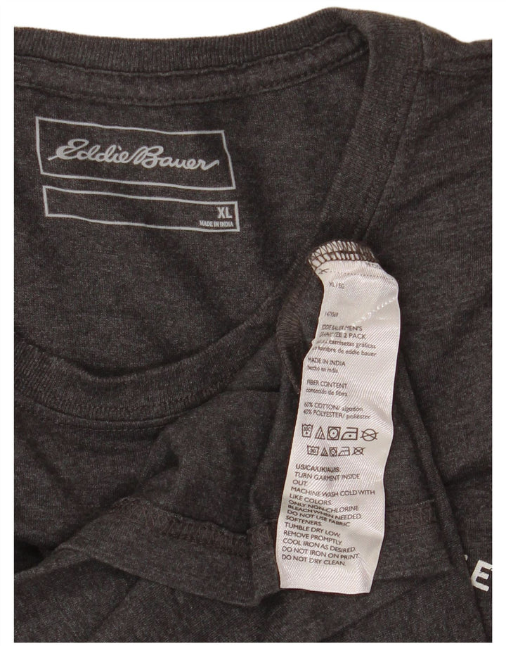 EDDIE BAUER Camiseta gráfica masculina Top XL algodão cinza