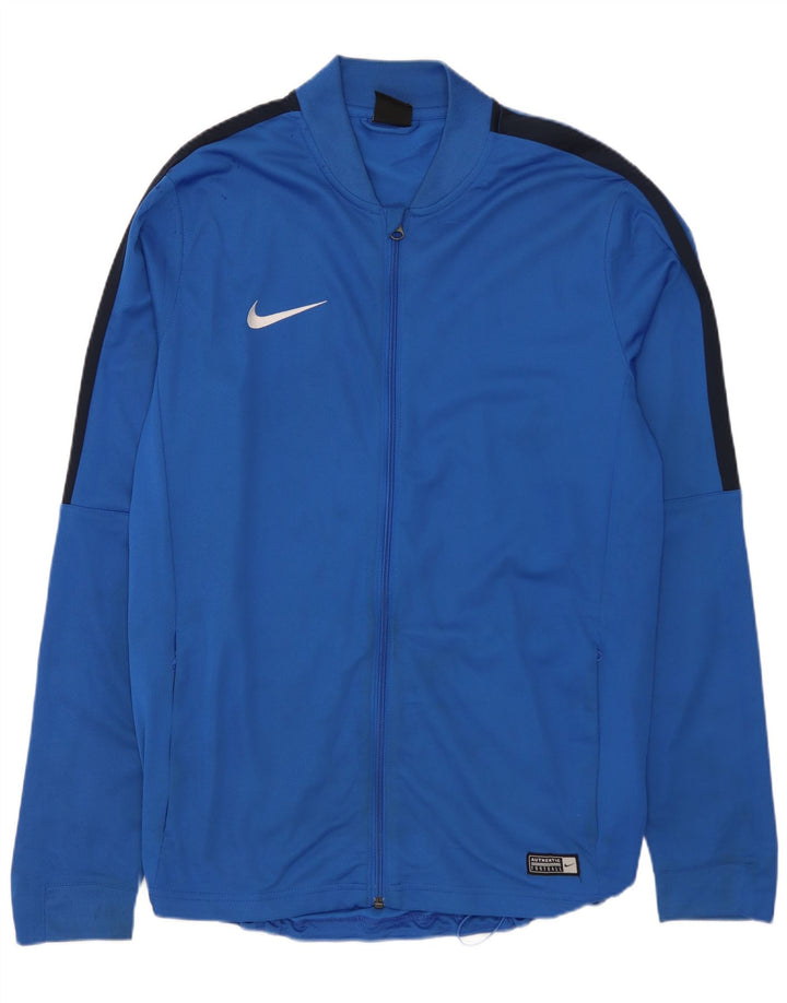 NIKE Mens Dri Fit Tracksuit Top Jaqueta Grande Azul Colourblock Poliéster