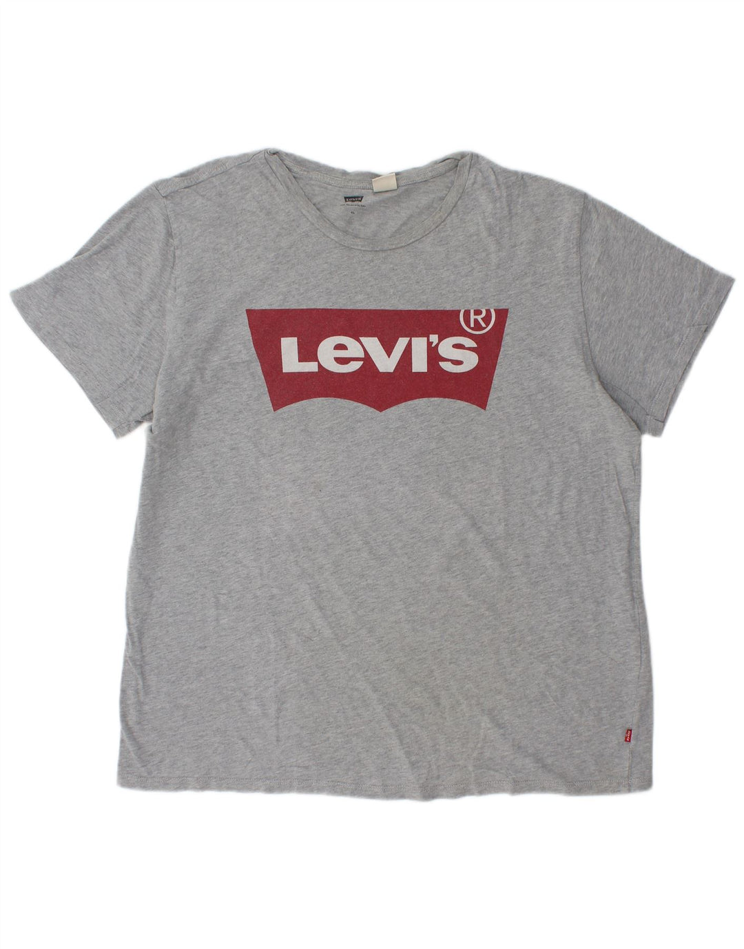 Camiseta gráfica masculina Levi's Top XL algodão manchado cinza