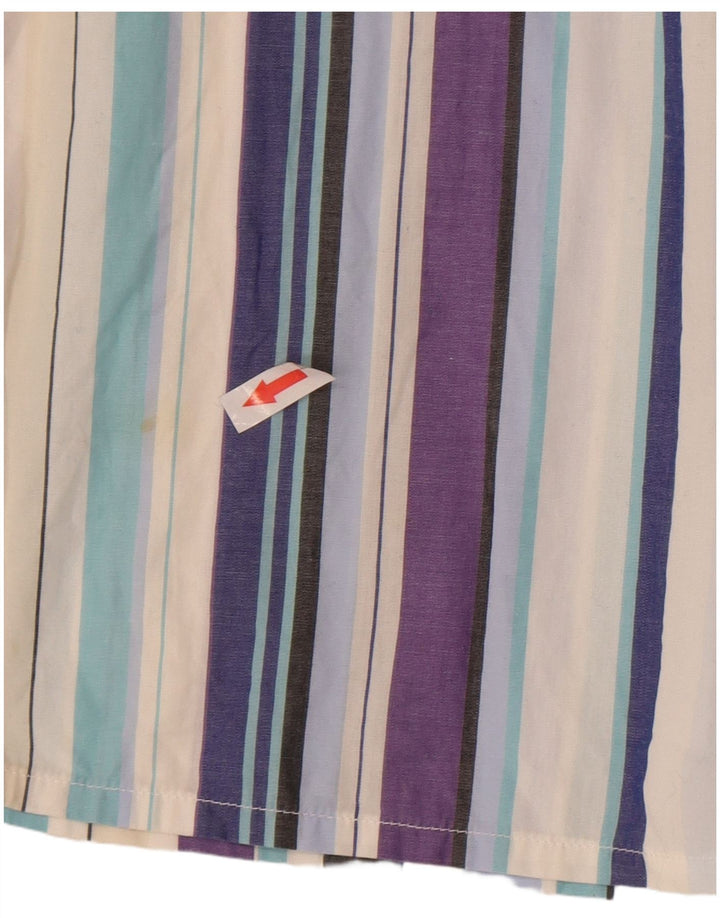 Camisa masculina de manga curta Paul Smith, algodão listrado multicolorido médio