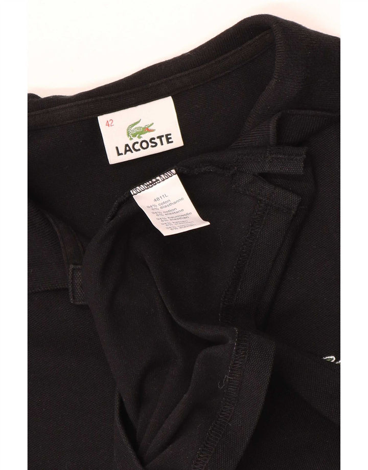 Camisa polo feminina Lacoste tamanho 42 grande preto
