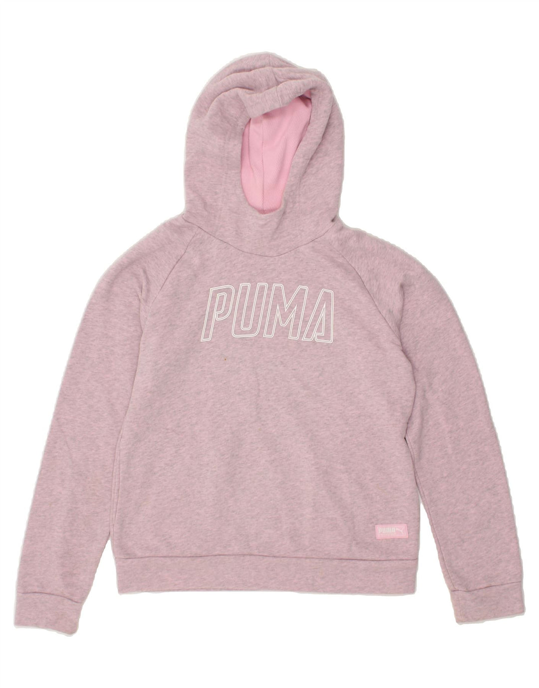 PUMA Womens Graphic Hoodie Jumper UK 14 Medium  Pink Cotton Vintage Puma and Second-Hand Puma from Messina Hembry 