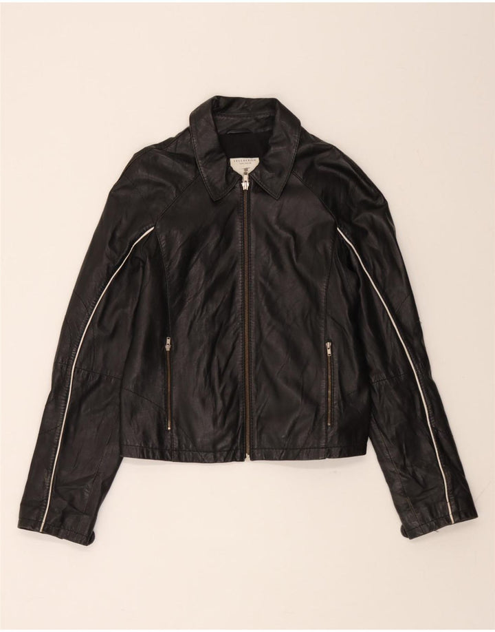 CONBIPEL Womens Leather Jacket IT 44 Medium Black Leather Vintage Conbipel and Second-Hand Conbipel from Messina Hembry 
