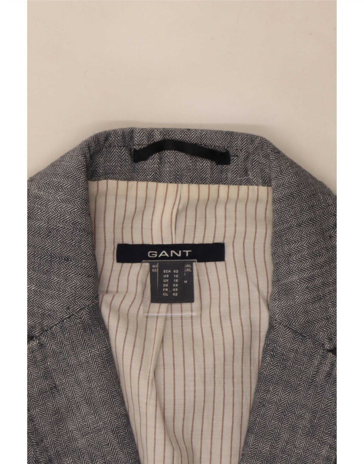 Jaqueta blazer feminina Gant com 2 botões Reino Unido 16 grande linho cinza