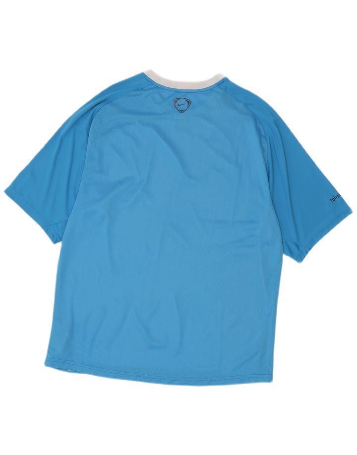 Camiseta masculina Nike Top UK 42/44 grande poliéster geométrico azul