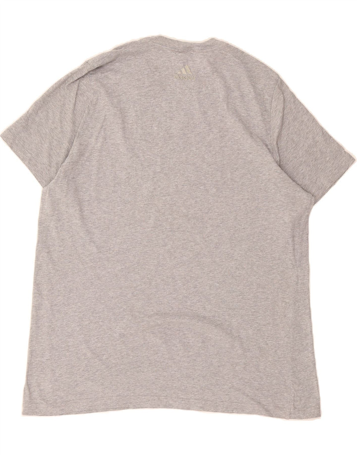 ADIDAS Mens Graphic T-Shirt Top XL Grey Cotton Vintage Adidas and Second-Hand Adidas from Messina Hembry 