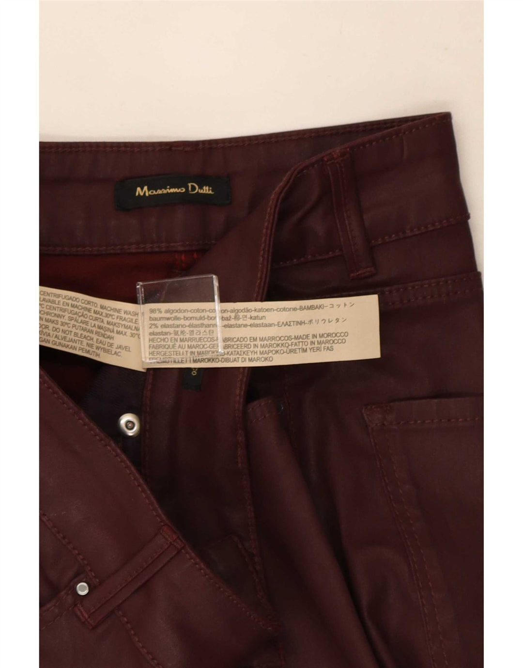 Saia lápis feminina Massimo Dutti W28 algodão médio Borgonha