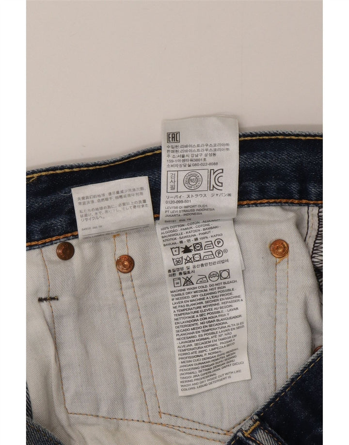 Levi's Masculino 501 Straight Jeans W38 L30 Azul Marinho Algodão