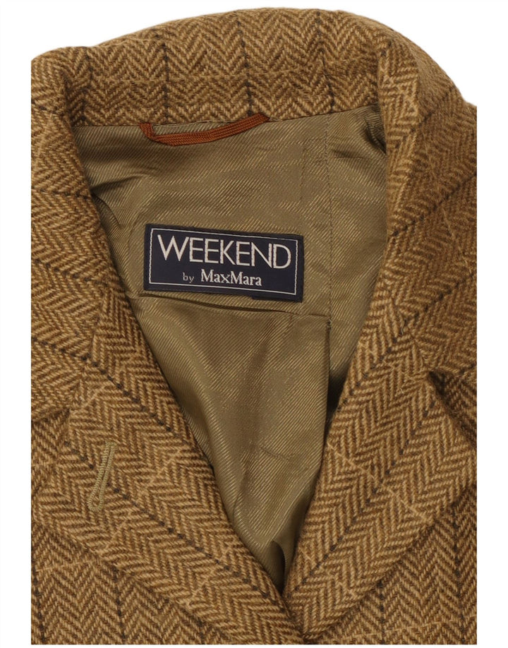 Max Mara Jaqueta Blazer Feminina Weekend Reino Unido 16 Grande Marrom Xadrez Clássico