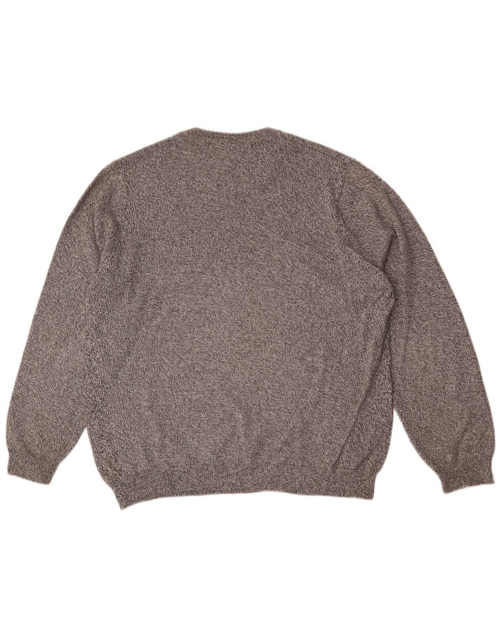 Suéter masculino Marks & Spencer com gola redonda grande cinza manchado