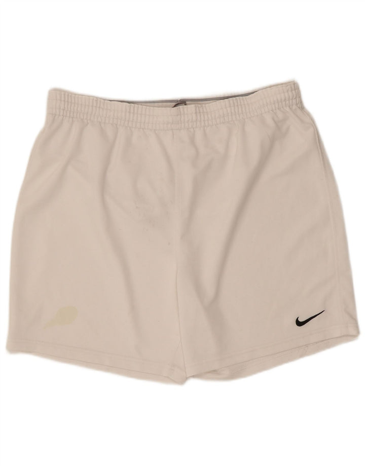 Shorts esportivos masculinos Nike UK 34/36 grande poliéster branco